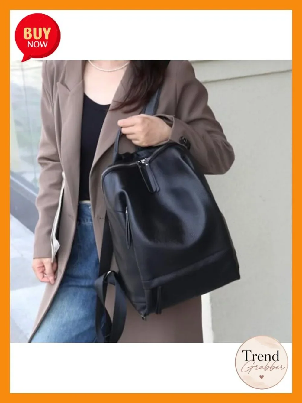 Genuine Leather Women's Laptop Backpack Purse - Work & Travel Daypack
